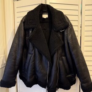 H&M Black Teddy Jacket